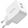 65W DUAL USB-C (PD) QC3.0 Įkroviklis GaN (Balta, PD 3.0, QC 3.0)