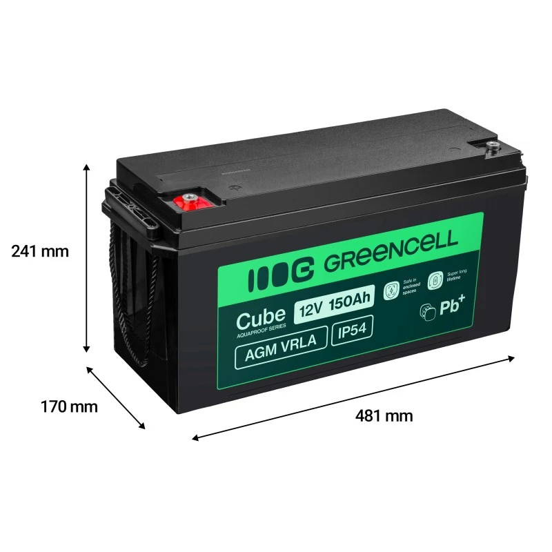 AGM baterija Green Cell AGM12V150AH-J 12V 150Ah sandari švino rūgšties