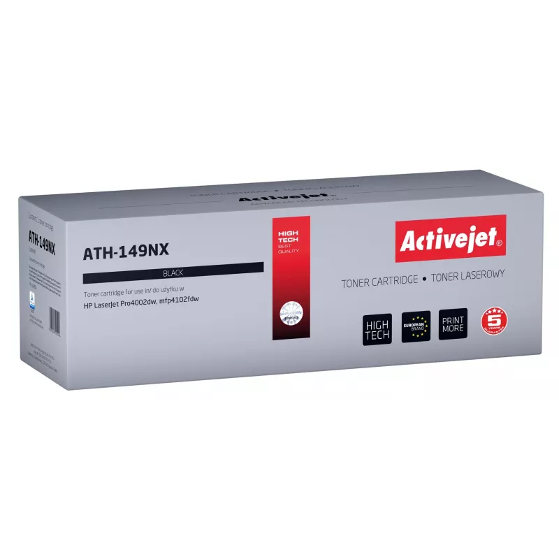 Dažų kasetė ActiveJet ATH-149NX suderinama HP, juoda, 9 500 puslapių, vienetinė pakuotė