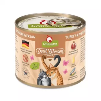 Šlapias kačių maistas Fox4Pets GRANATAPET DeliCATessen su kalakutiena ir fazanu, 200 g, visavertis šlapias pašaras, 80 % drėgmės