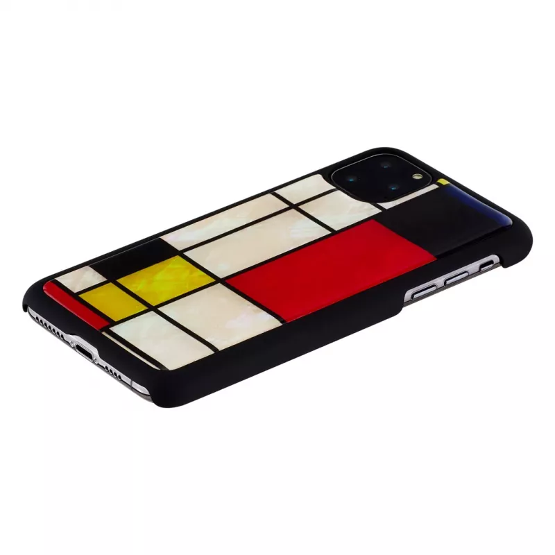 Išmaniojo telefono dėklas iKins, skirtas iPhone 11 Pro Max — Mondrian juodas apsauginis dangtelis