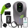 Wallbox QOLTEC elektromobilių įkrovimo stotelė Type 2 22 kW LCD 2 RFID kortelės 3 fazių 5 m laidas viešbučių sistema
