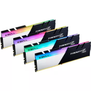 DIMM 64 GB DDR4-3200 (4x 16 GB) Quad-Kit, Arbeitsspeicher schwarz/weiß, F4-3200C16Q-64GTZN, Trident Z Neo, INTEL XMP
