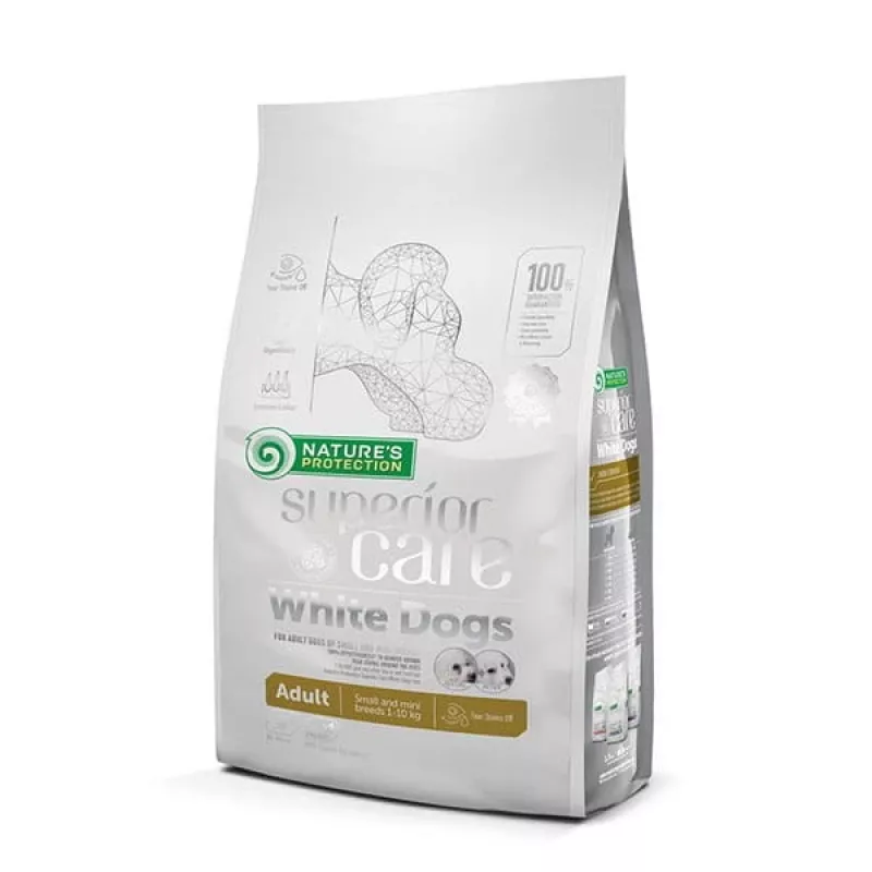 NATURE'S PROTECTION Superior Care White Dogs Grain Free Adult Small Lamb - sausas šunų maistas - 1.5 kg