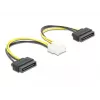 Maitinimo kabelis DeLOCK 83020 2 x 15 kontaktų SATA į 8 kontaktų EPS 15 cm