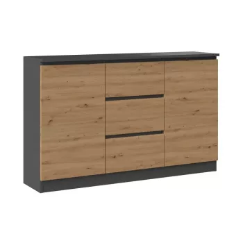 2D3S komoda 120x30x75 cm, antracitas/artisan