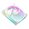 12 cm korpuso ventiliatorius DeepCool FL12 WH — 3 vnt. rinkinys, 120×120×25 mm, 2150 RPM, 55 CFM, Fluid Dynamic Bearing, PWM, multi-LED, 4-pin