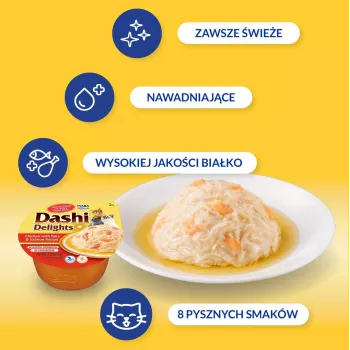 INABA Dashi Delights vištienos, tuno ir lašišos sultinys - skanėstas katei - 70g