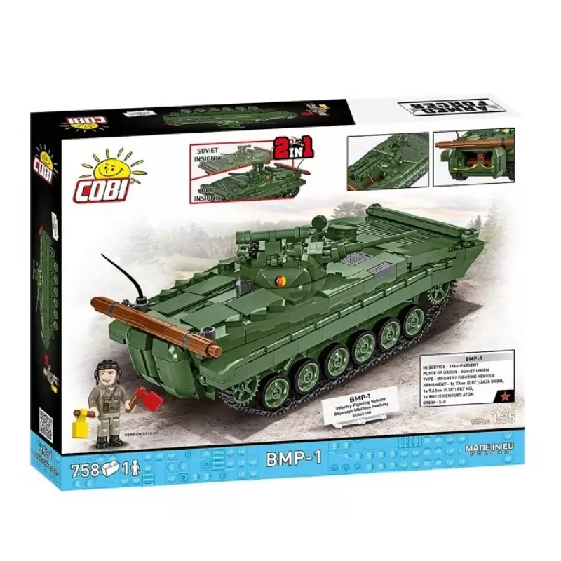 Konstruktorius Cobi Blocks BMP-1 758 dalys – mastelio modelio statybiniai blokeliai