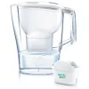 Vandens filtro ąsotis BRITA Aluna permatomas baltas — 2,4 l bendras / 1,4 l filtruoto, MAXTRA, tinkamas plauti indaplovėje