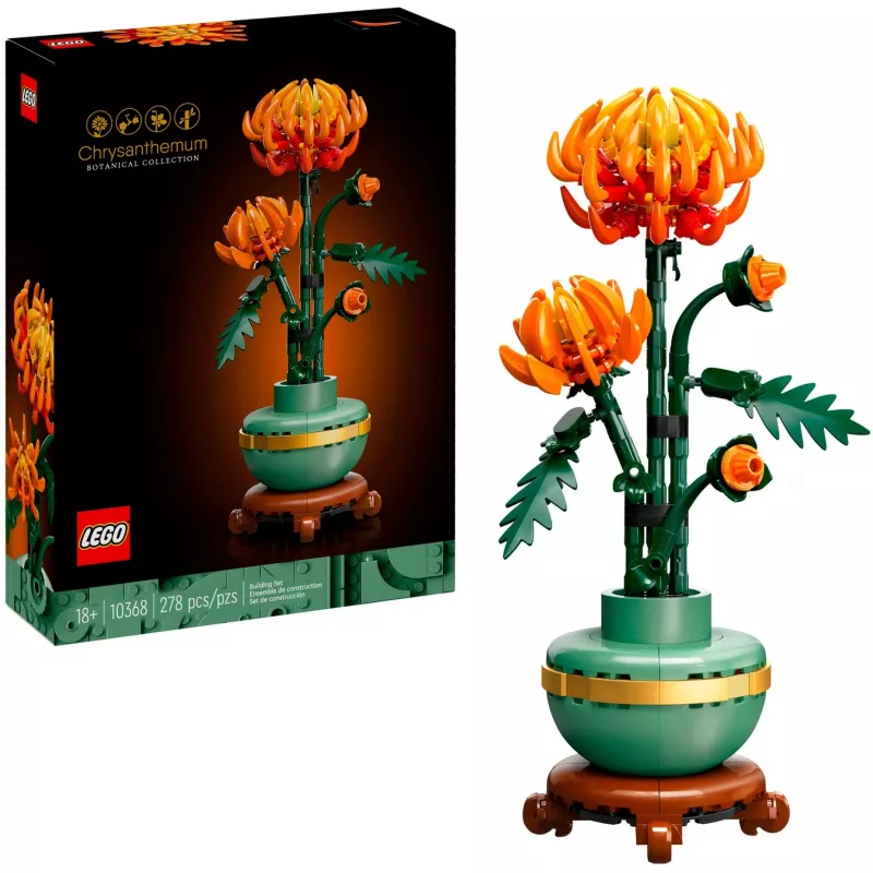 LEGO Icons Gelės chrizantemos statybos rinkinys Kūrybinis modelių rinkinys suaugusiems Statyti dirbtinį augalą Dovana moterims vyrams jai ar jam Namams biurui DE