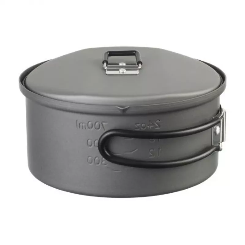 Puodas ESBIT PT1100HA stovyklavimo indai — aliumininis puodas 1,1 L, Ø14,8 cm, 227 g, juodas