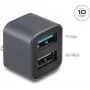 DELOCK Mini USB Hub USB Type-C kištukas prie 1x USB 10 Gbps Type-A ir 1x USB 2.0 Type-A (modelis 64359)