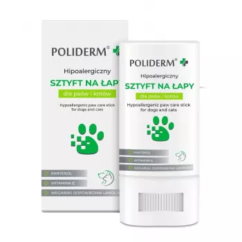 Paw care balm JM Sante POLIDERM hipoalerginis 14,5 g — letenų apsauga šunims ir katėms