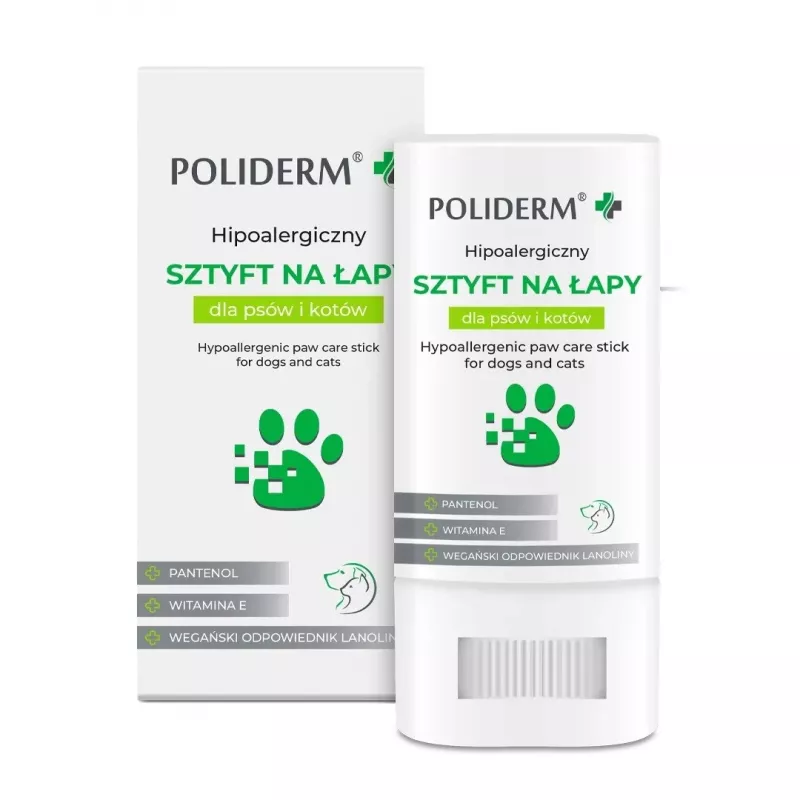 Paw care balm JM Sante POLIDERM hipoalerginis 14,5 g — letenų apsauga šunims ir katėms