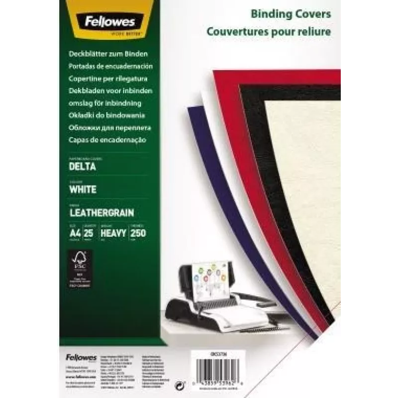 Fellowes FSC sertifikuota - A4 (210 x 297 mm) - Balta - 250 g/m² - 25 vnt. įrišimo viršelis (5373602)