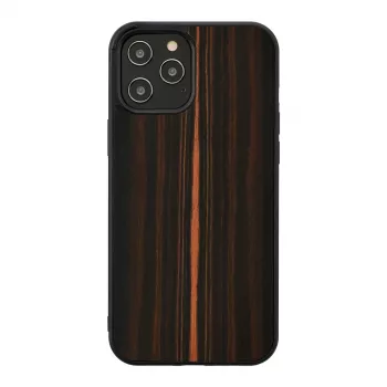 Apsauginis dėklas Man and Wood skirtas iPhone 12 Pro Max — juodojo ąžuolo, apsauginis kietas korpusas