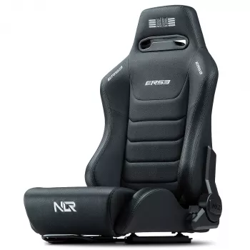 Lenktyninio stiliaus atlošiama sėdynė Next Level Racing ERS3 Elite Premium — juoda PU oda, atlošiama atlošas, suderinama su kokpitu/grindų montavimu
