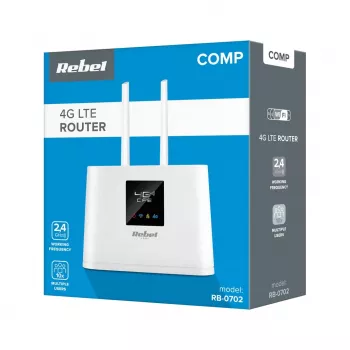 Router Rebel Comp RB-0702 4G LTE — mobilusis/LTE maršrutizatorius, SIM kortelės palaikymas