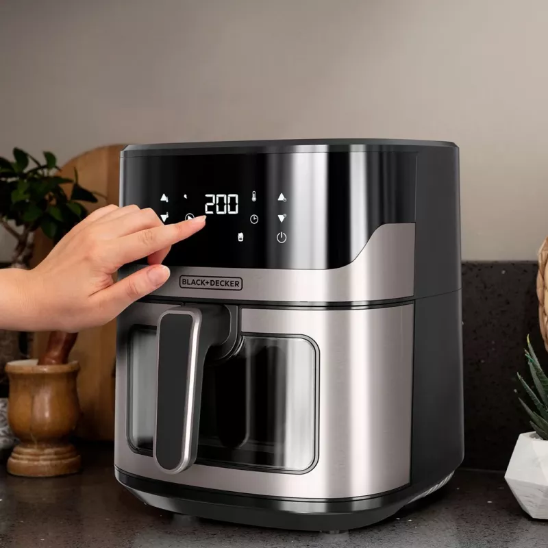 Gruzdintuvė Juoda & Decker BXAF6500E 6,5 l, 1600 W, skaitmeninis jutiklinis valdymas, 8 programos, 80–200 °C