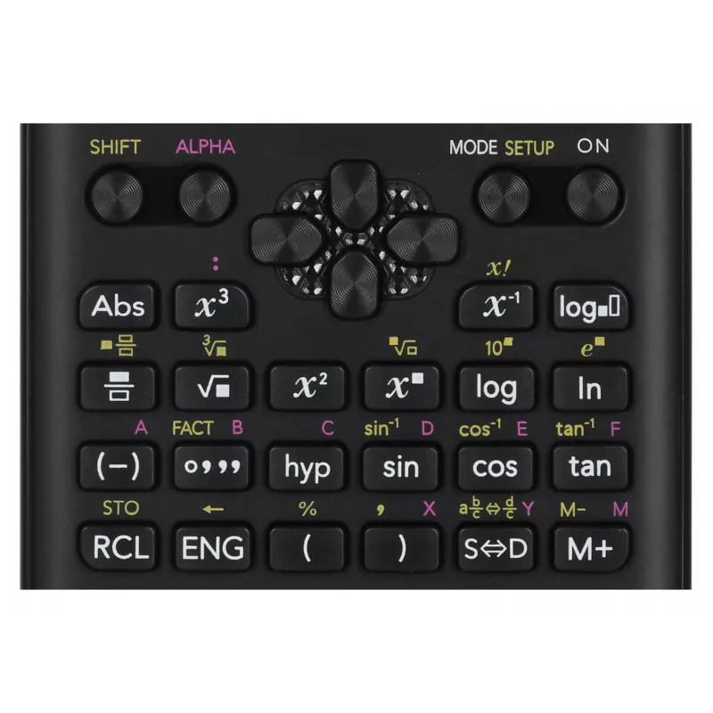 Mokslinis skaičiuotuvas CASIO FX-82ES PLUS-2 Pocket — 252 funkcijos, taškinis 12 skaitmenų ekranas, maitinamas baterijomis (AAA), juodas