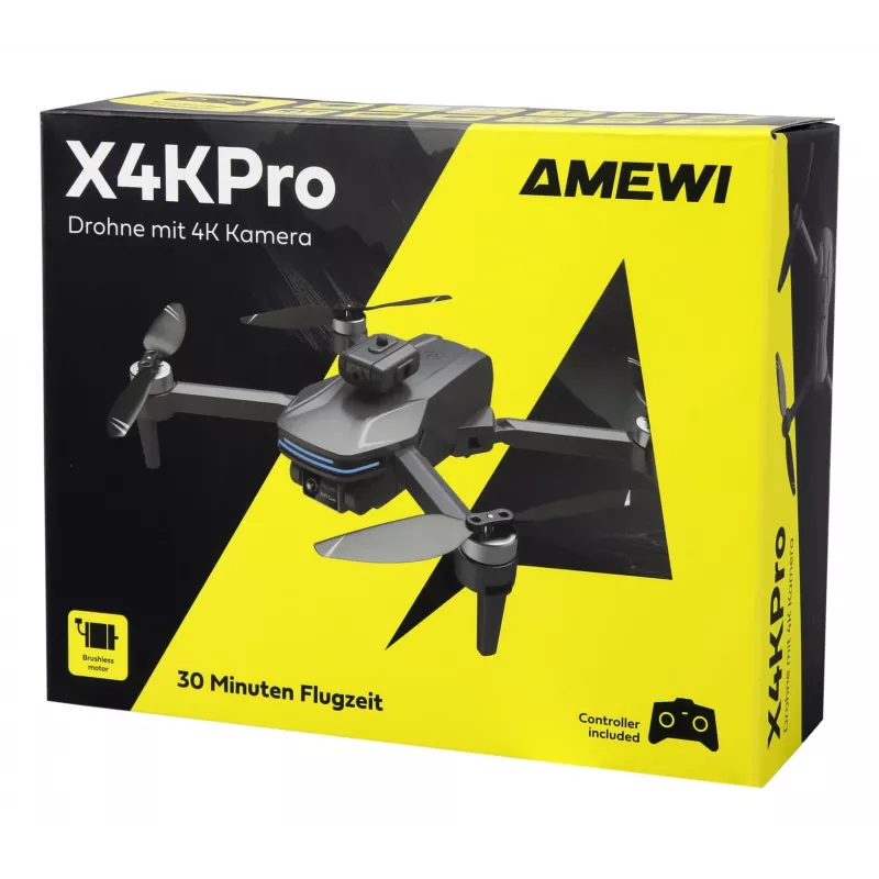 Amewi X4KPro, 4 Rotoren, 3840 x 2160 Pixel, 1500 mAh, Pilka