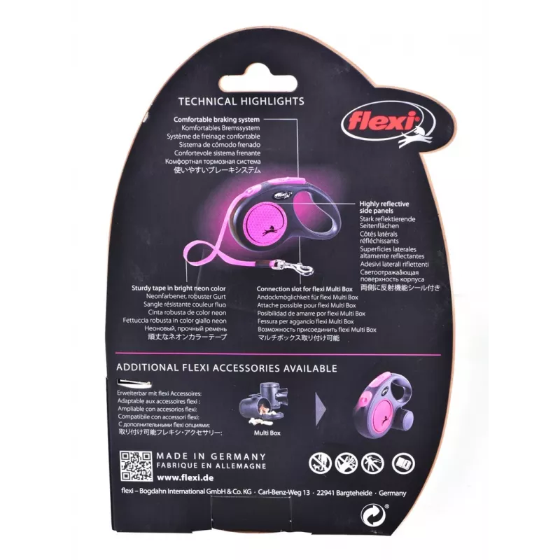 Flexi New Neon S 5 m automatinis šunų pavadėlis