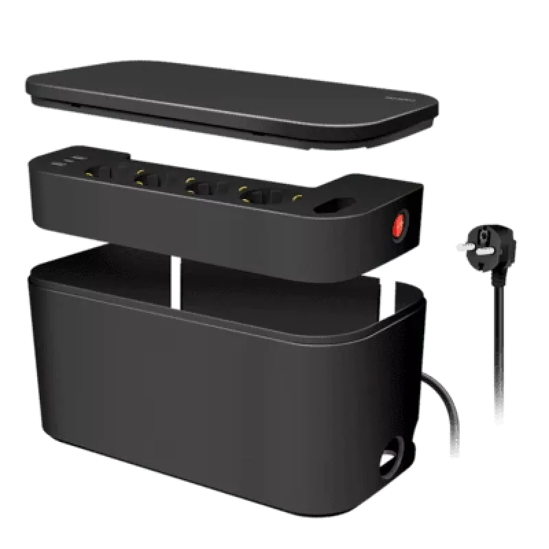 LogiLink Outlet Strip LPS282U 4 apsauginiai lizdai 2 USB-A 1 USB-C juoda