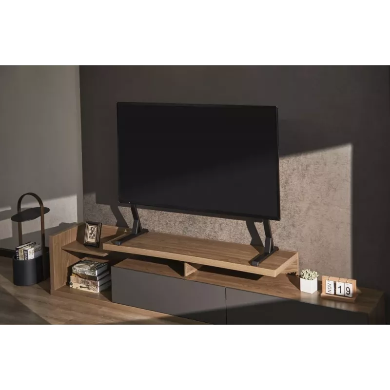 Grindinis TV stovas GEMBIRD TVS-D90F-01 45–90 colių televizoriams, plieninis, fiksuoto aukščio, VESA 200x200–800x400, maks. apkrova 60 kg, 970×800×525 mm