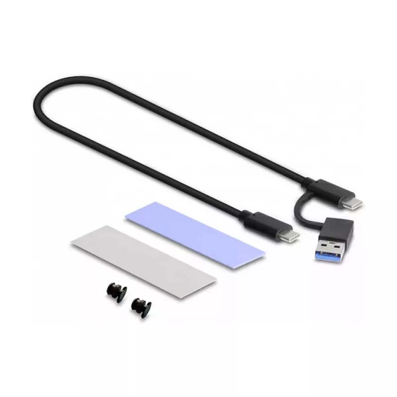 SSD korpusas DeLOCK External USB Type-C Combo Enclosure for M.2 NVMe PCIe or SATA SSD tool free