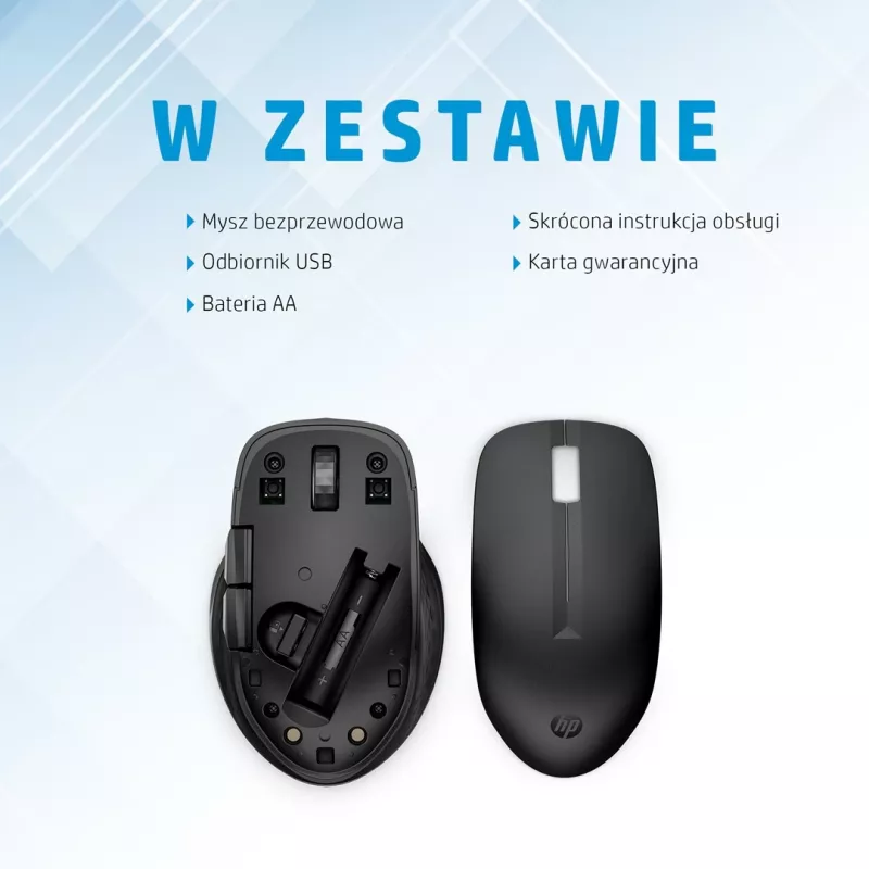 HP 435 Multi-Device Wireless pelė, Ambidextrous, RF Wireless + Bluetooth, 4000 DPI, Juoda