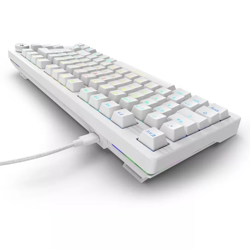 Sharkoon SGK25 75% QWERTZ USB laidinė RGB LED klaviatūra, balta