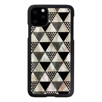 Išmaniojo telefono dėklas iKins, skirtas iPhone 11 Pro Max, juodo piramidės dizaino, apsauginis kietas apvalkalas