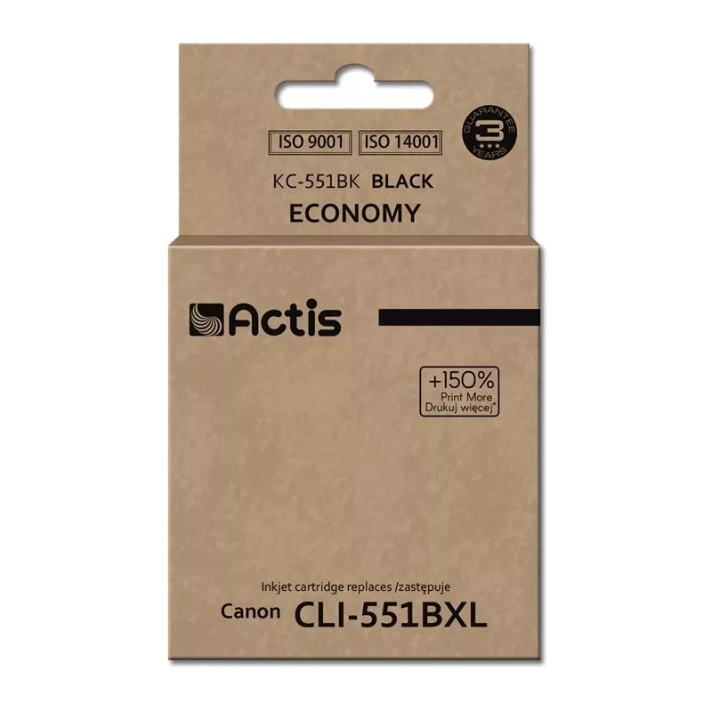 Actis KC-551Bk rašalas (pakaitalas Canon CLI-551BK; Standard; 12 ml; juodas)