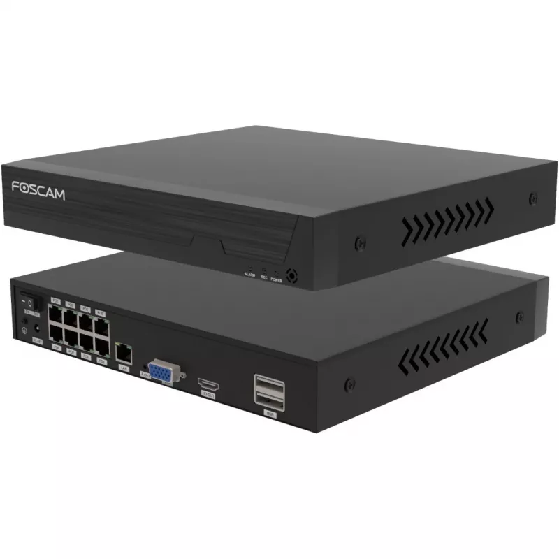 Apsaugos kamerų rinkinys Foscam FN9108E-B4-2T — 4 kameros su įrašymo įrenginiu, juodos spalvos