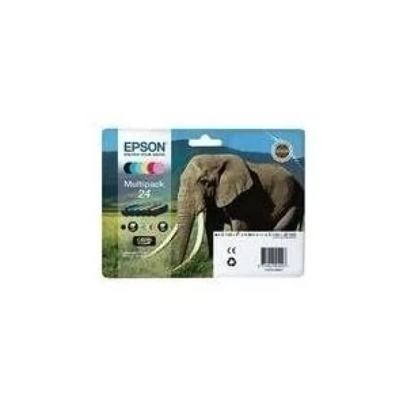 Rašalo kasetė Epson C13T24284011 juoda žalsvai mėlyna purpurinė geltona foto juoda