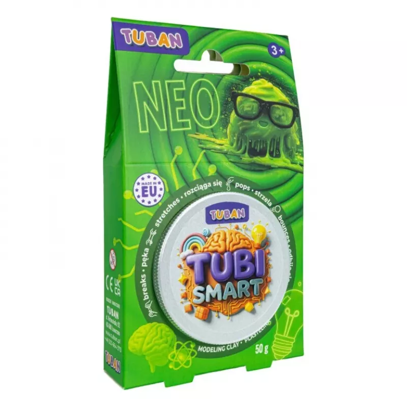 Modeliavimo molis TUBAN TUBI SMART NEO, žalias, 50 g — vaikiškas modeliavimo molis
