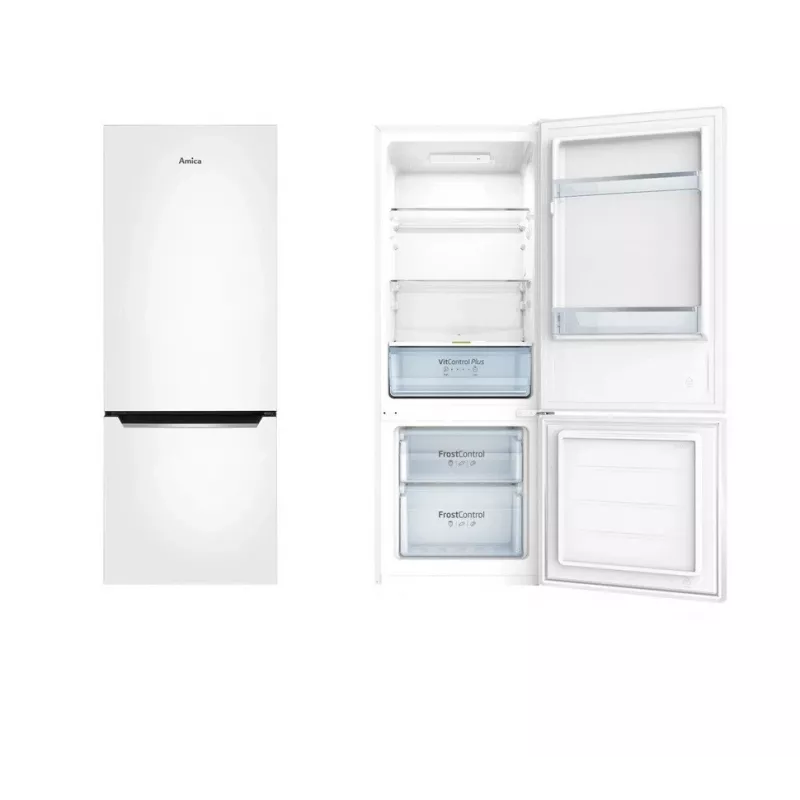 Amica šaldytuvo ir šaldiklio derinys, KGCL 384 160 W, 144 cm, stačias, 54 cm pločio