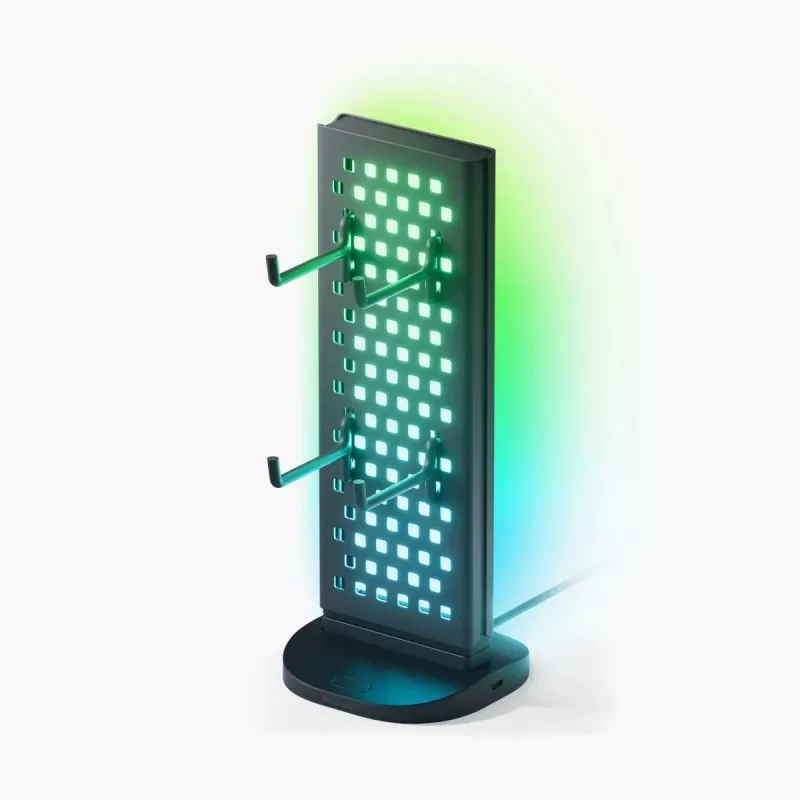 Nanoleaf Pegboard apšviestas stalo dokas
