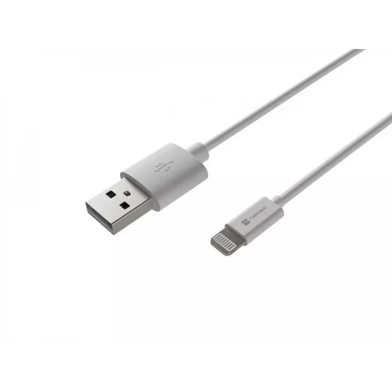 Laidas Lightning (vyr.)->USB-a (vyr.) 2 m MFi Prati Baltas Natec NKA-2149