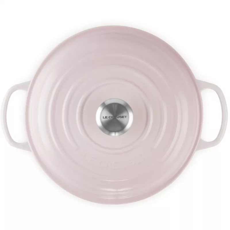 Le Creuset Signature 26 cm Gourmet Professional puodas rožinis