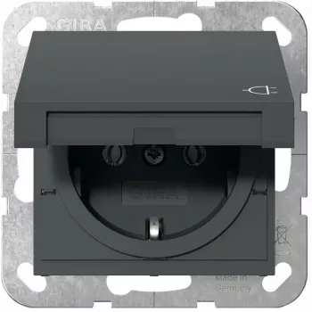 gira SCHUKO lizdo įdėklas System 55 antracito 445428