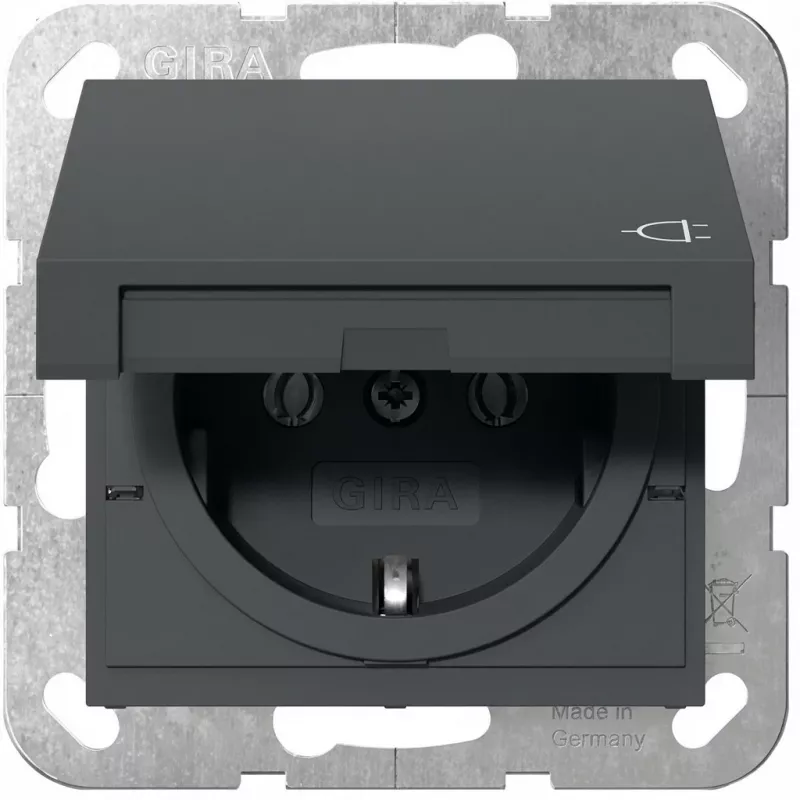 gira SCHUKO lizdo įdėklas System 55 antracito 445428