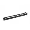 Patch panel 1U LANBERG PPUA-1024-B, 24 ports, Cat6a, U/UTP, 1U rack, depth 102 mm, metal, Juoda