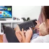 Belaidė RF pilno dydžio klaviatūra TRACER TRAKLA46934, QWERTY anglų k., 2,4 GHz nano imtuvas, membraninė, juoda/pilka