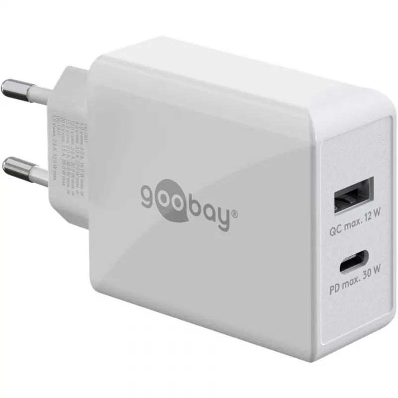 Goobay Dual USB-C™ PD (Power Delivery) greitasis įkroviklis (30 W) (61674)