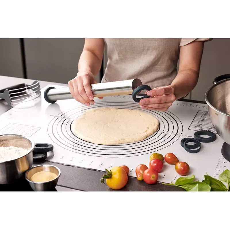 Silicone ir nerūdijančio plieno GEFU Rego virtuvės kilimėlis 397×55×55 mm lygiu paviršiumi