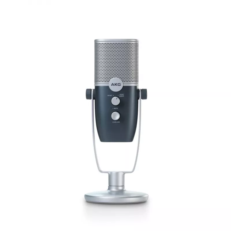 AKG Ara – profesionalus USB kondensatorinis mikrofonas, mėlynos ir sidabrinės spalvos