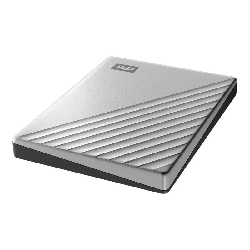 WD My Passport Ultra for Mac WDBKYJ0020BSL - Kietasis diskas - šifruotas - 2 TB - išorinis (nešiojamas) - USB 3.0 (USB-C jungtis) - 256 bitų AES - sidabrinis