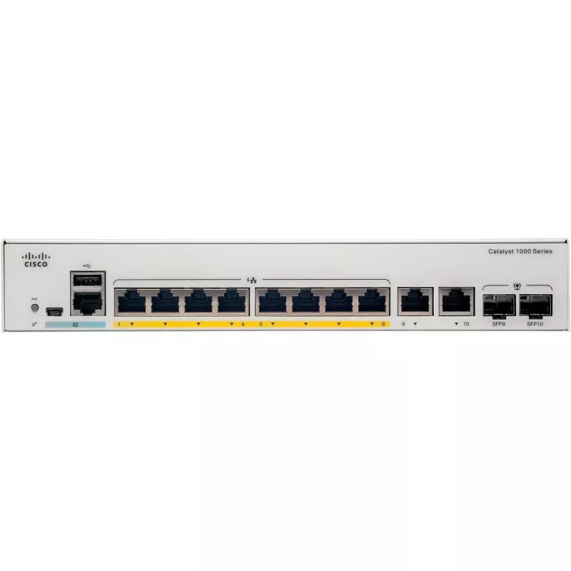 Catalyst 1000-8FP-E-2G-L - Switch - valdomas - 8 x 10/100/1000 (PoE+)